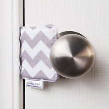 The Original Cushy Closer Door Cushion- Chandler Gray | Door Latch Cover- Baby Safety & Quiet Doors